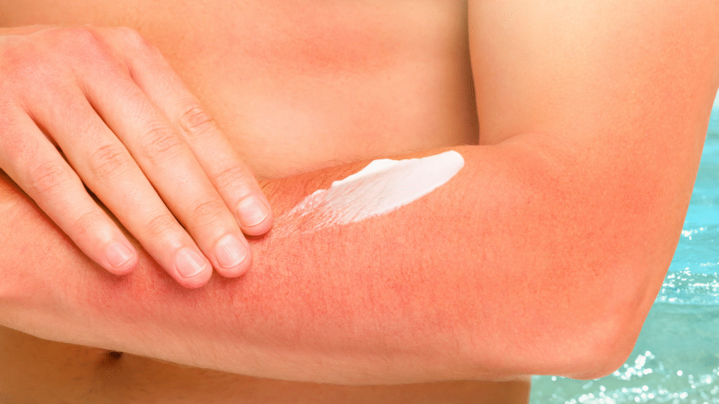Sunscreen protecting skin