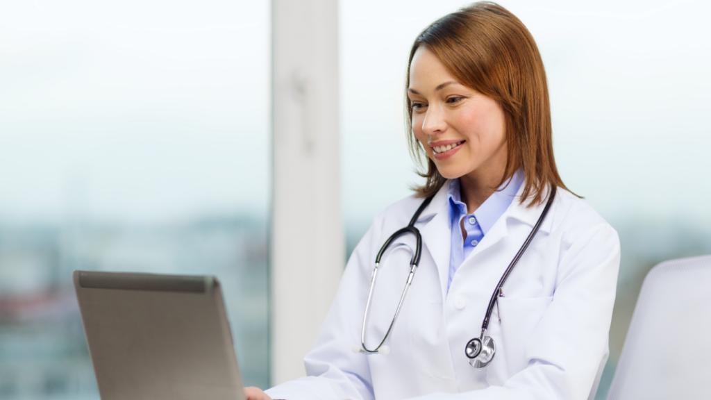 online prescription lookup on a laptop