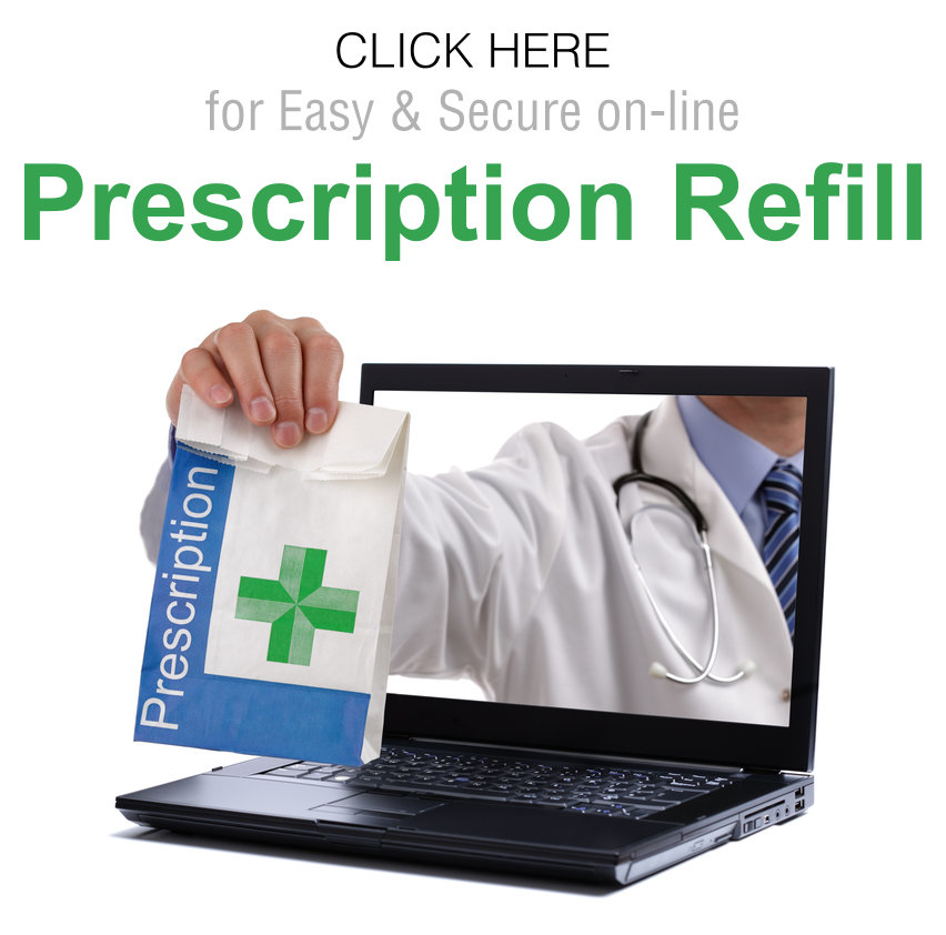 Doctor offering a prescription bag through a laptop screen symbolizing easy online prescription refill services
